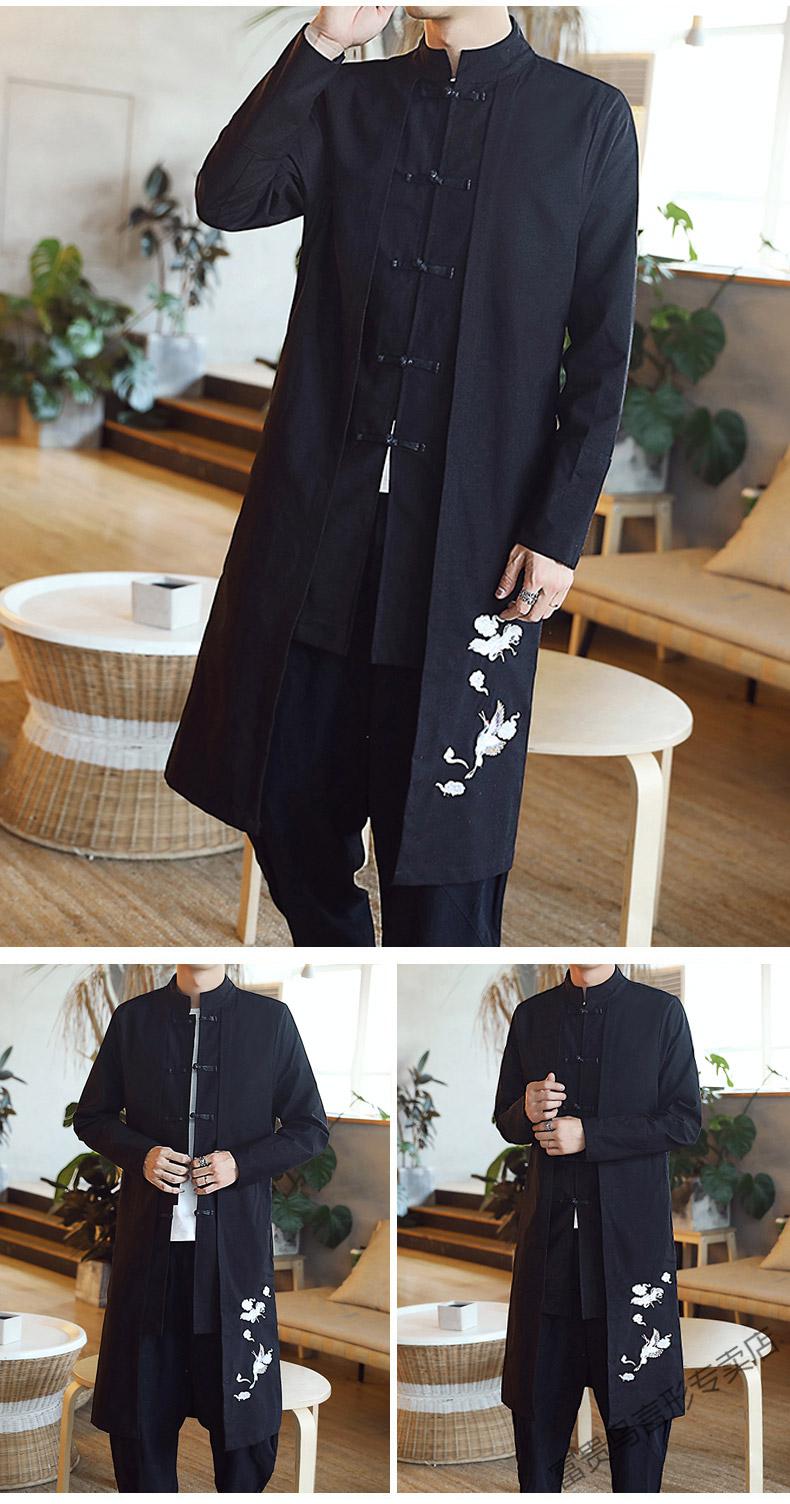 富贵鸟中国风唐装汉服披风男古风复古中式外套男装风衣古装长衫长袍禅