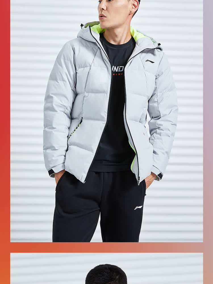 李宁羽绒服男2020冬季新款男子短款宽松加厚保暖运动外套aymq055 aymq
