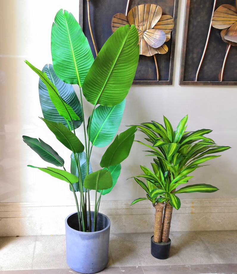 仿真花摆件旅人蕉植物大型北欧树女装店假花防真天堂鸟绿植小盆栽 2米