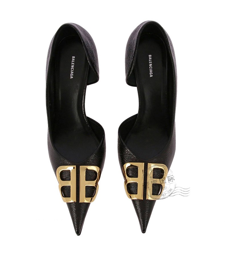 balenciaga巴黎世家高跟鞋女士bb装饰时尚商务尖头细高跟鞋548881 w