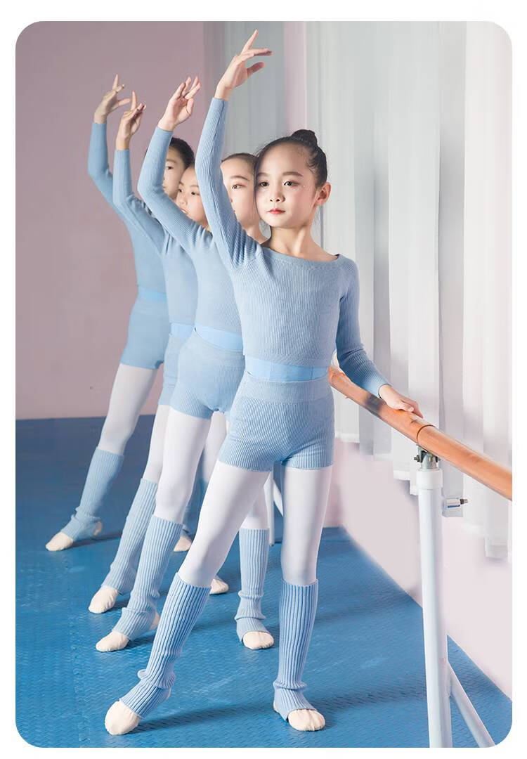 秋冬体操服 儿童舞蹈毛衣外套长袖上衣女童芭蕾舞练功服艺考体操服