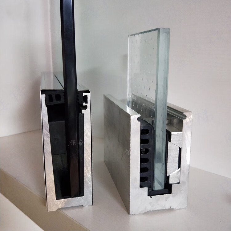阳台无框玻璃扶手轨道地槽护栏景观栏杆极简约扶手玻璃预埋u型槽方形
