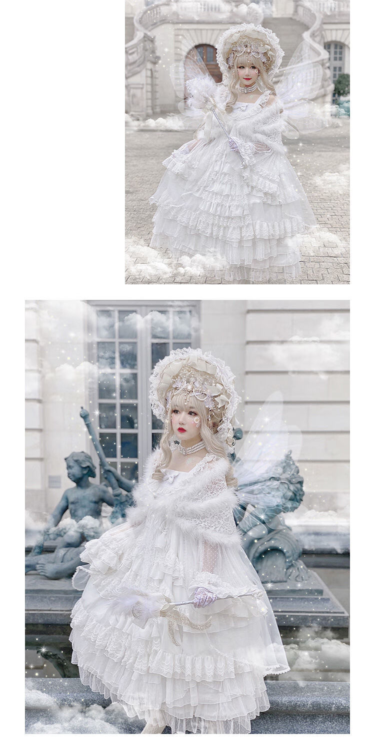 花嫁lolita天使祈祷洛丽塔洋装茶会lolita吊带裙jsk裙子蓝色裙子配饰