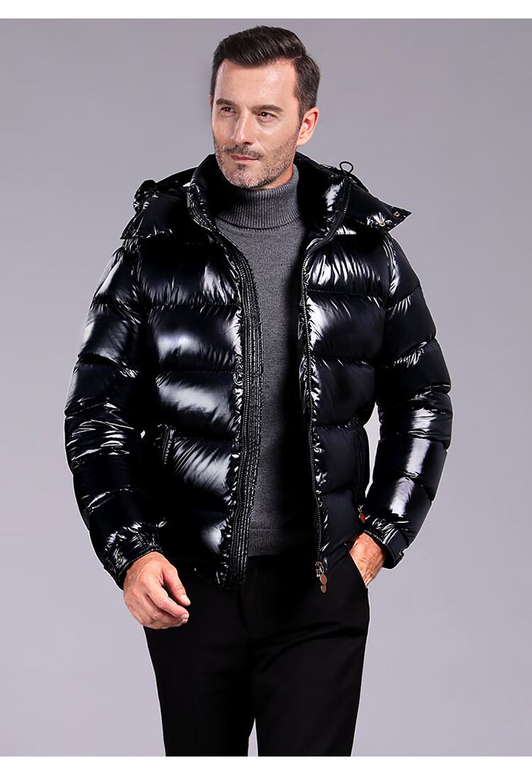 锐狄(ruidi)意大利轻奢品牌 羽绒服男短款加厚保暖2020时尚羽皇90白