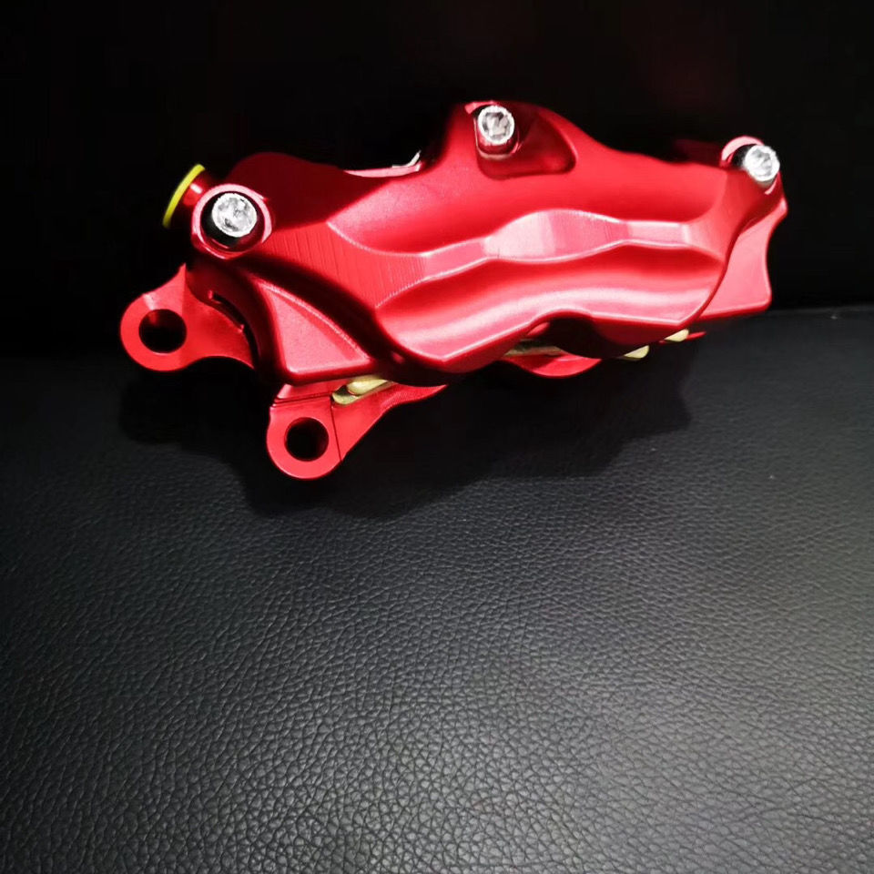 大辐射gp4卡钳刹车100锁点四活塞大鲍鱼电摩碟刹hf2 大辐射电镀银