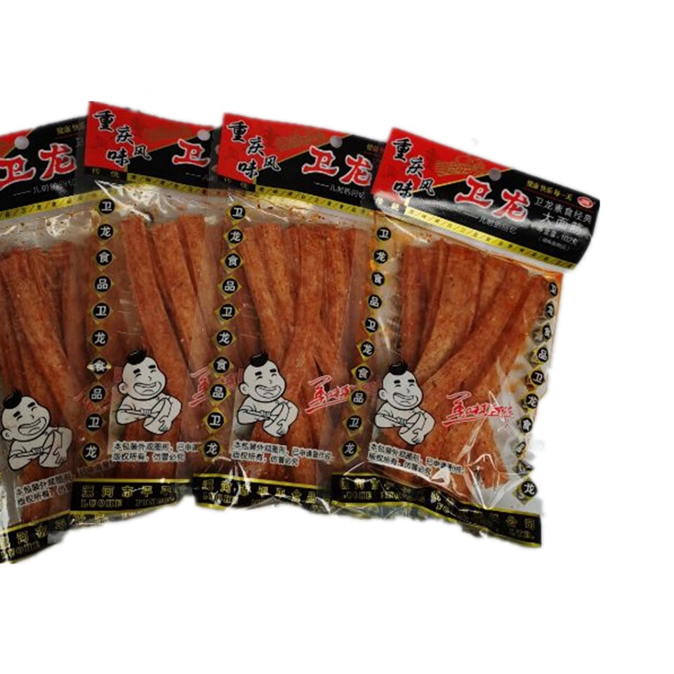 卫龙小面筋18克辣条整箱360包大面筋102g香辣味30g透明老包装辣片整箱
