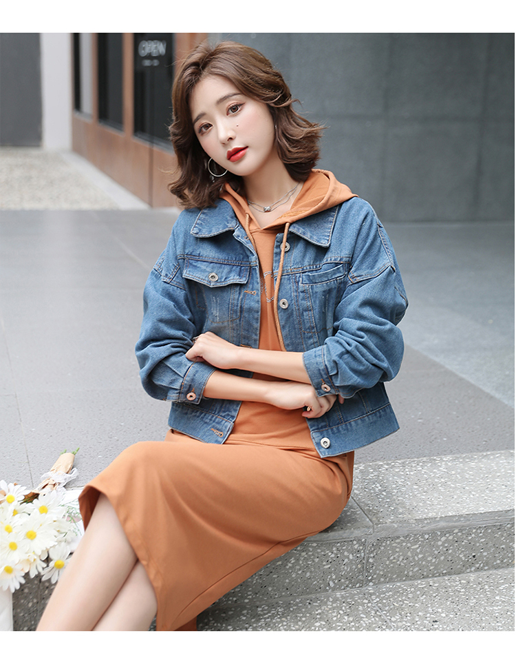 短款小外套裙连衣裙女2020年秋季秋新款时尚牛仔夹克松紧腰休闲裙子潮