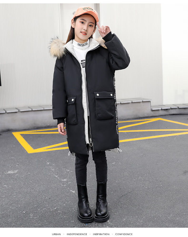 儿童棉服冬天小学生棉袄外套休闲女童棉服加厚冬装2022时尚韩版儿童