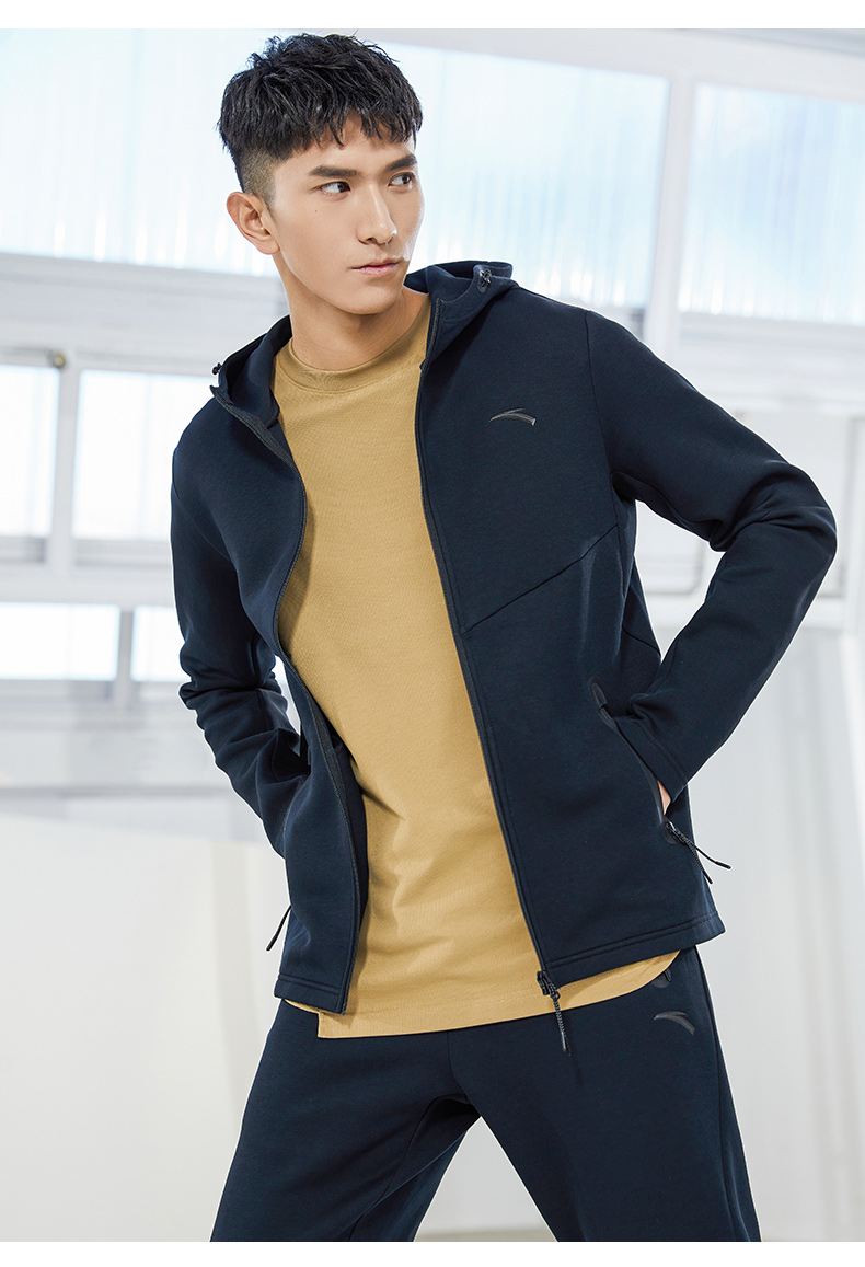 动型科技安踏anta官网运动套装男2022夏季新款针织连帽开衫外套长裤