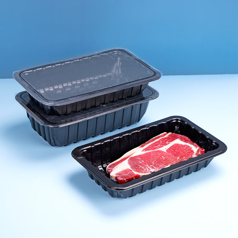 一次性生鲜托盘卤味猪肉塑料包装盒超市海鲜蔬菜可覆膜封口纤雅洁