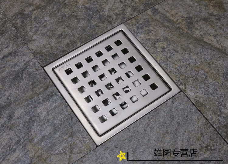 304不锈钢方形地漏 防臭器淋浴房户外阳台浴室大排水量卫生间地漏 110