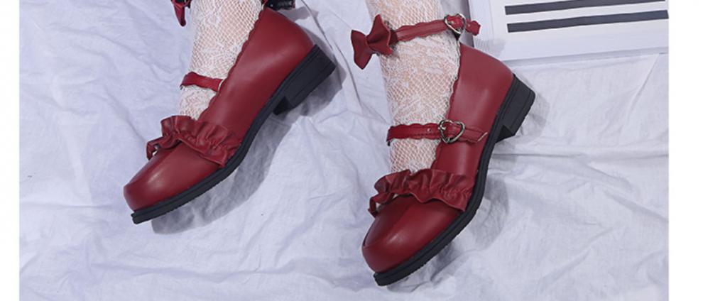 梅露露梅露露ita洛丽塔软妹茶会鞋低跟花边日系蝴蝶结圆头学生制服鞋