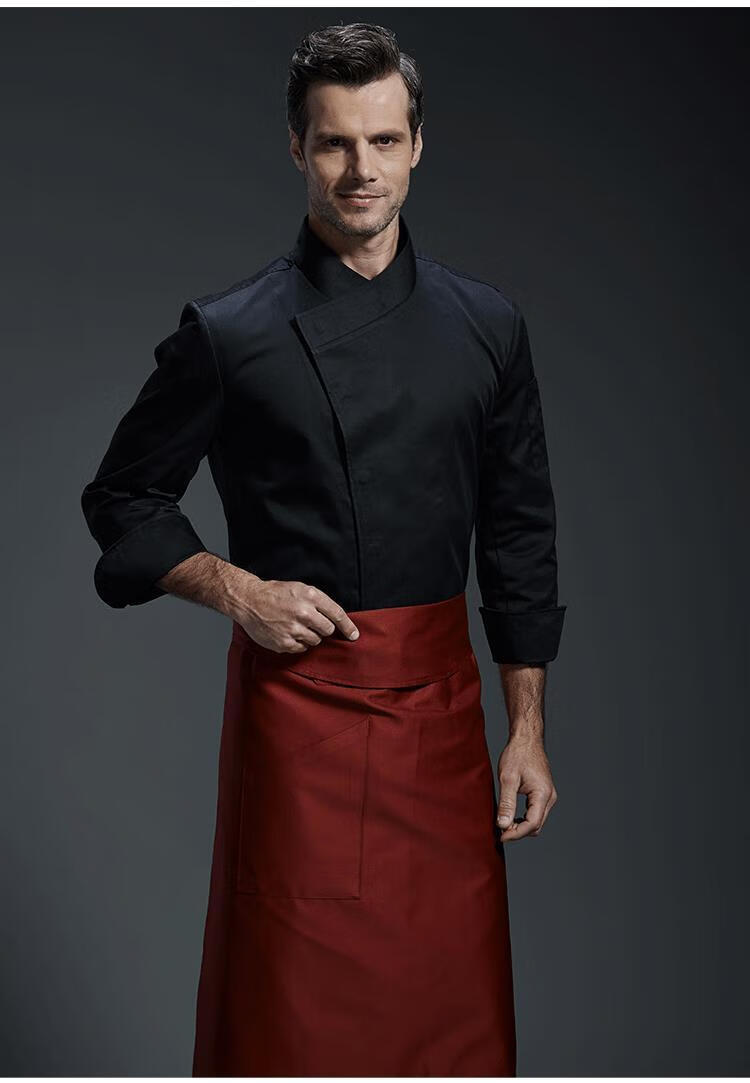 西柏图古雷米中款围裙男半身后厨酒店厨房西餐厅烘焙奶茶店工作围裙酒