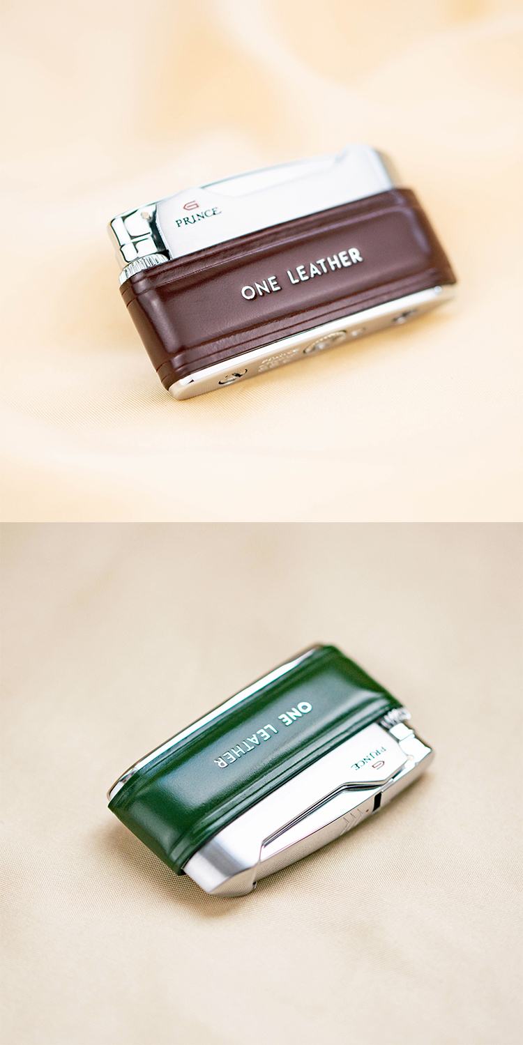 日本王子prince打火机气体男朋友礼品新禧马臀皮手工定制复古同款黑色