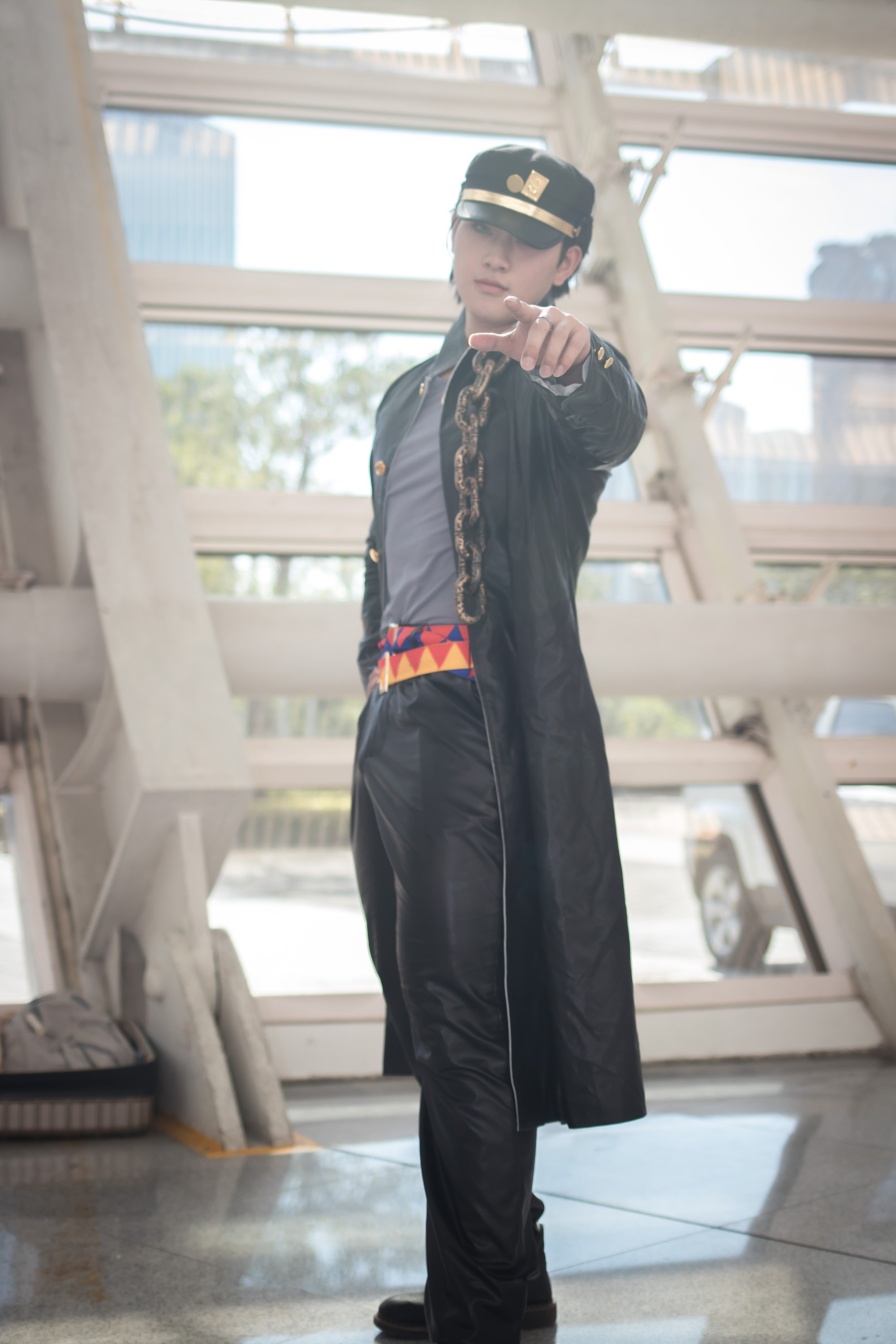 【】 jojo的奇妙冒险 空条承太郎cos服装 jojo白金之星 裤子版全套 l