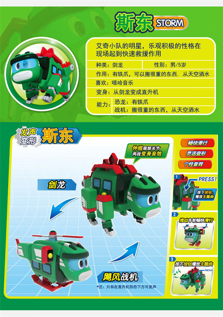 机智芽帮帮龙玩具佩利 帮帮龙出动玩具救援恐龙全套装薇琪viki女生