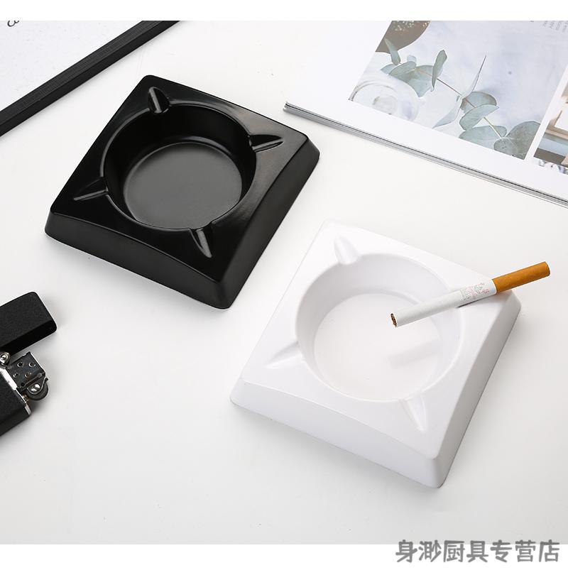 办公室家用烟灰缸 创意超大号烟灰缸密胺树脂彩色防摔酒店宾馆家用