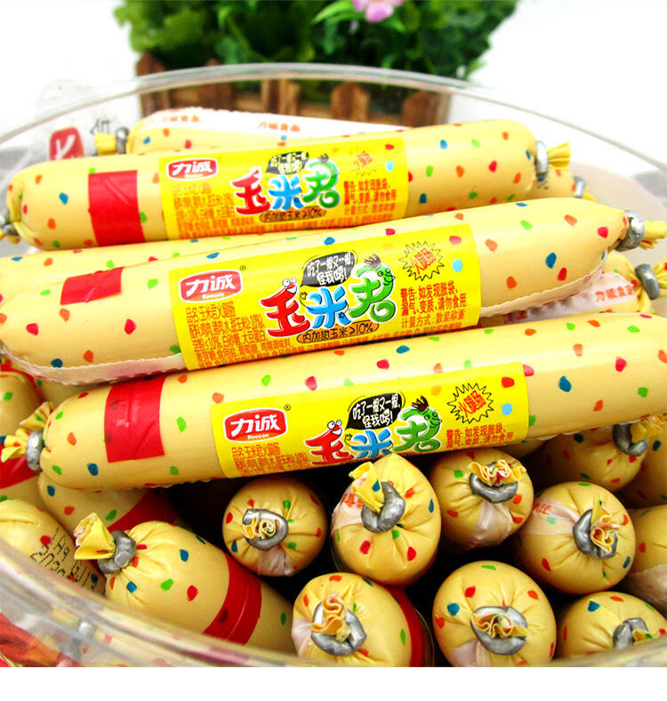 玉米君火腿肠散装桶装250g即食香肠猪肉鸡肉肠零食小吃力诚玉米肠1000