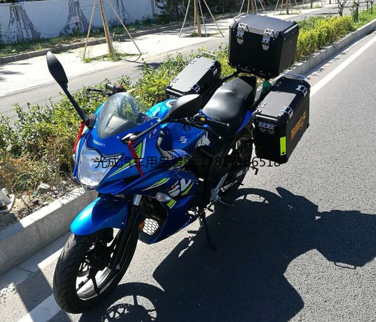 颯155摩托車gixxer外星人後備箱三箱gp版 銀色邊箱 邊架 尾架(無尾箱)