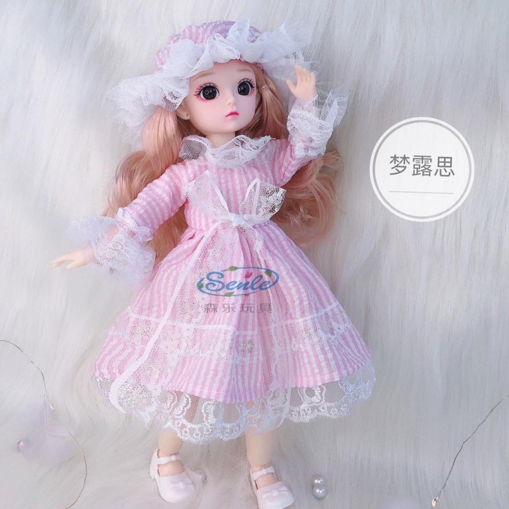 芭比乐加分萌娃30厘米芭比娃娃小公主套装3d眼22关节bjd6分网红女孩