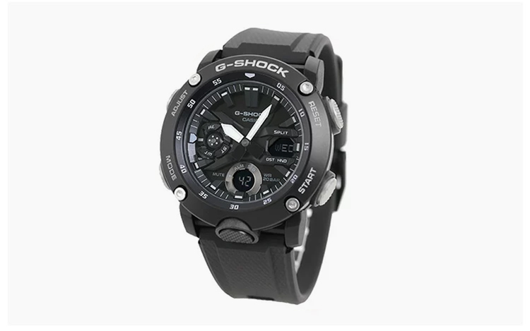 卡西欧casio男士g-shock碳纤维芯防护防震双显多功能运动手表g-shock