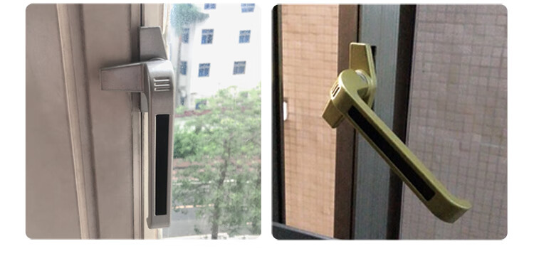 铝合金门窗把手七字窗执手高脚平开窗户把手外开悬窗拉手门窗配件 浅