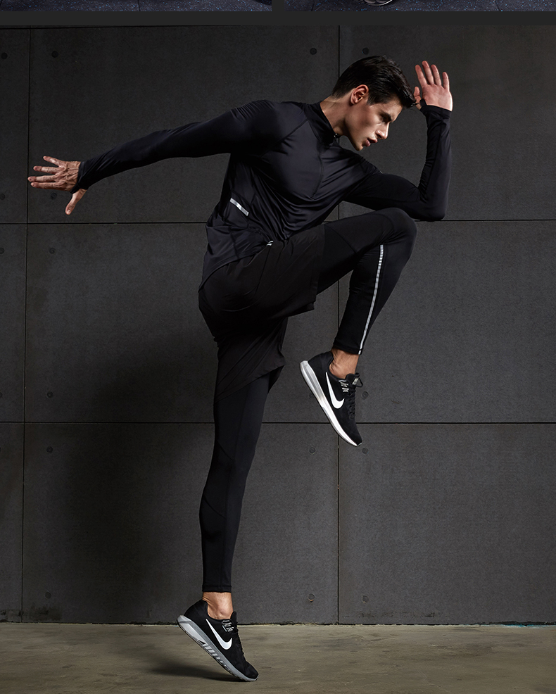 冬季田径训练服紧身裤健身裤男健美长裤夏季跑步训练篮球足球打底裤高