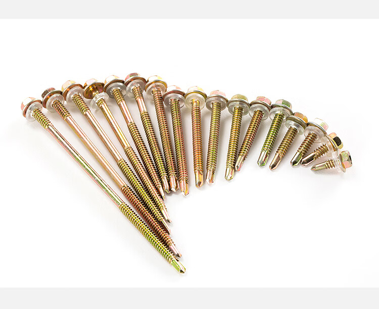 自攻钻尾螺丝钉m4.8外六角法兰彩钢瓦燕尾钉5.5国标加长罗丝 栗色 4.