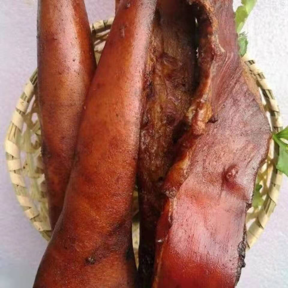 湖北腊肉皮腊猪皮肉烟熏腊肉皮土特产腊皮农家腊猪皮土家烟熏猪皮250g