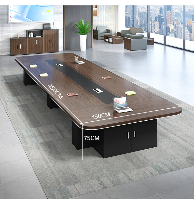 谈判桌大型板式会议桌长桌简约现代会议室洽谈桌椅组合培训谈判桌条形