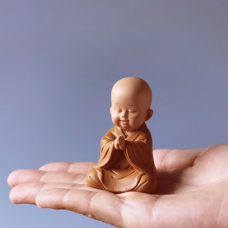 迷你小佛像一休慧能小和尚摆件禅意古风茶台办公桌装饰品日式沙弥