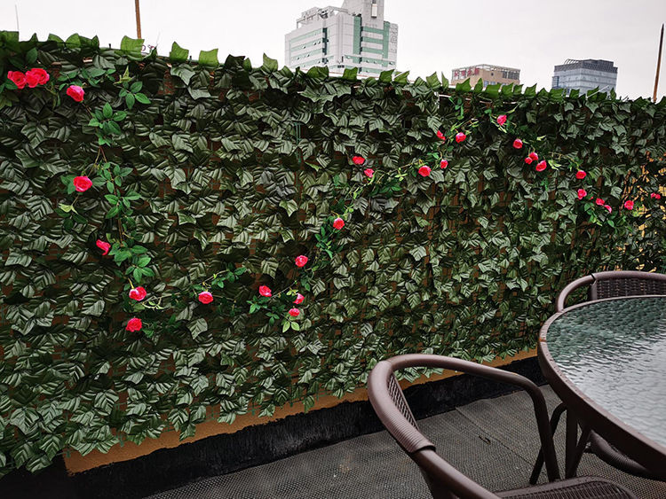 精选仿真绿植围挡绿叶篱笆爬山虎植物墙绿萝栅栏垂直绿化围栏叶子藤条