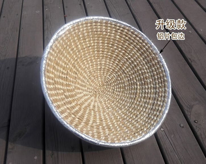 〨定做通用锅盖芦苇草编尖顶蒸盖草帽柴锅炖鸡鱼火锅灶台铁锅5556cm不