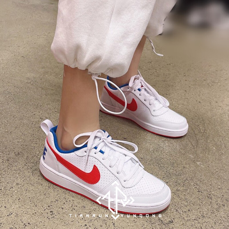 nike耐克courtboroughlow樱桃女子休闲板鞋cj2238100dm2420164白蓝红
