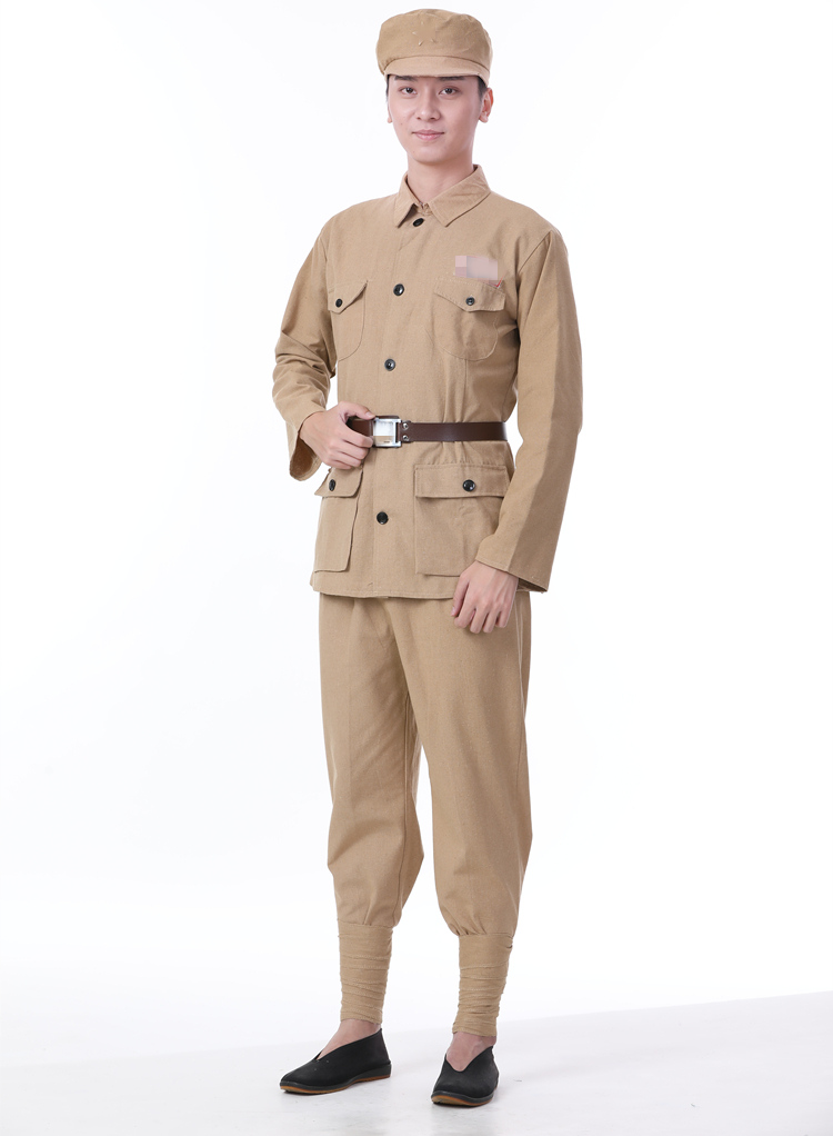 志愿军衣服抗美援朝49式50式成人红服儿童八路军 蓝灰色涤纶八路军