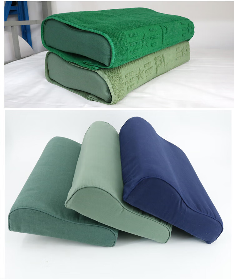 定制07式军乳胶枕头单人学生乳胶枕04枕头06橄榄绿海陆空枕头陆乳胶枕