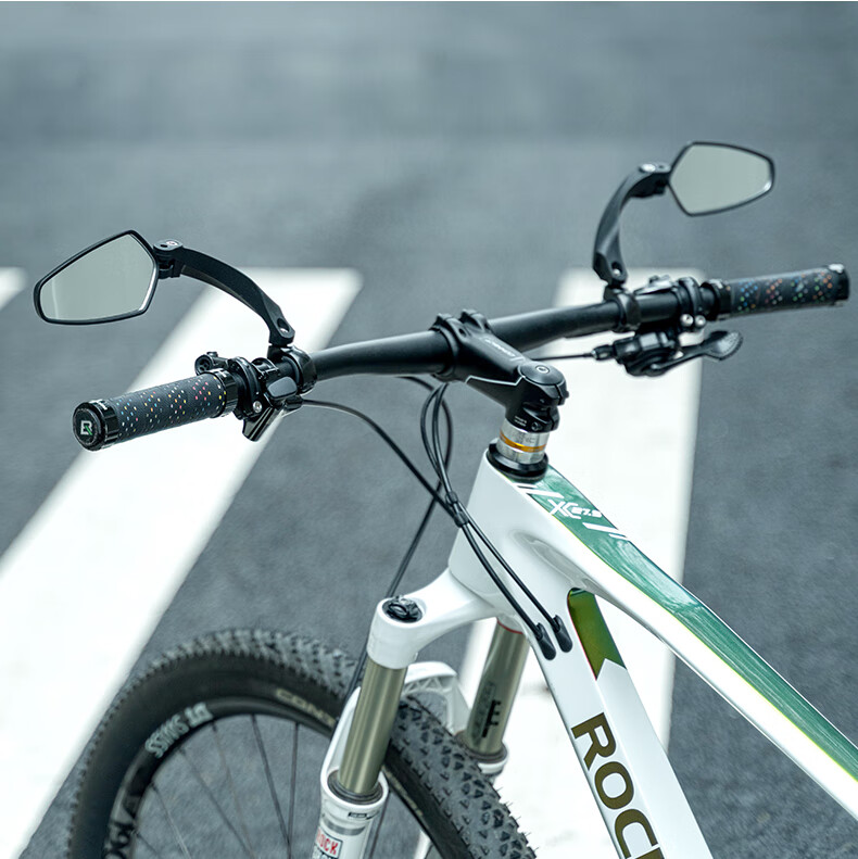 洛克兄弟自行车后视镜山地车反光镜折叠电动车倒车镜凸面观后镜圆形右