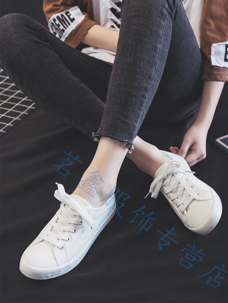 春天穿的初高中学生帆布鞋少女孩子潮流韩版学院风大学春夏平底大号女