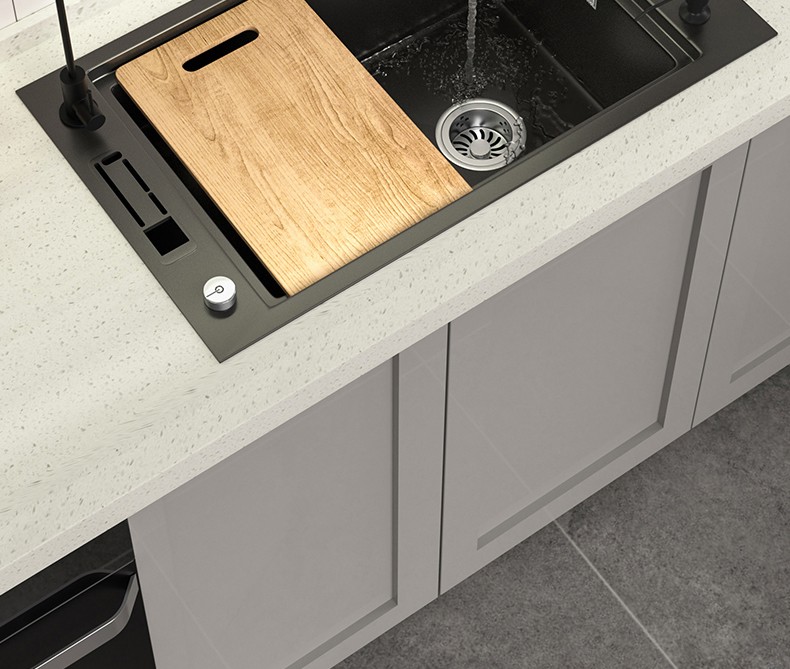 长虹changhong水槽双槽纳米阶梯槽不锈钢洗菜盆厨房水池洗碗池淘菜盆