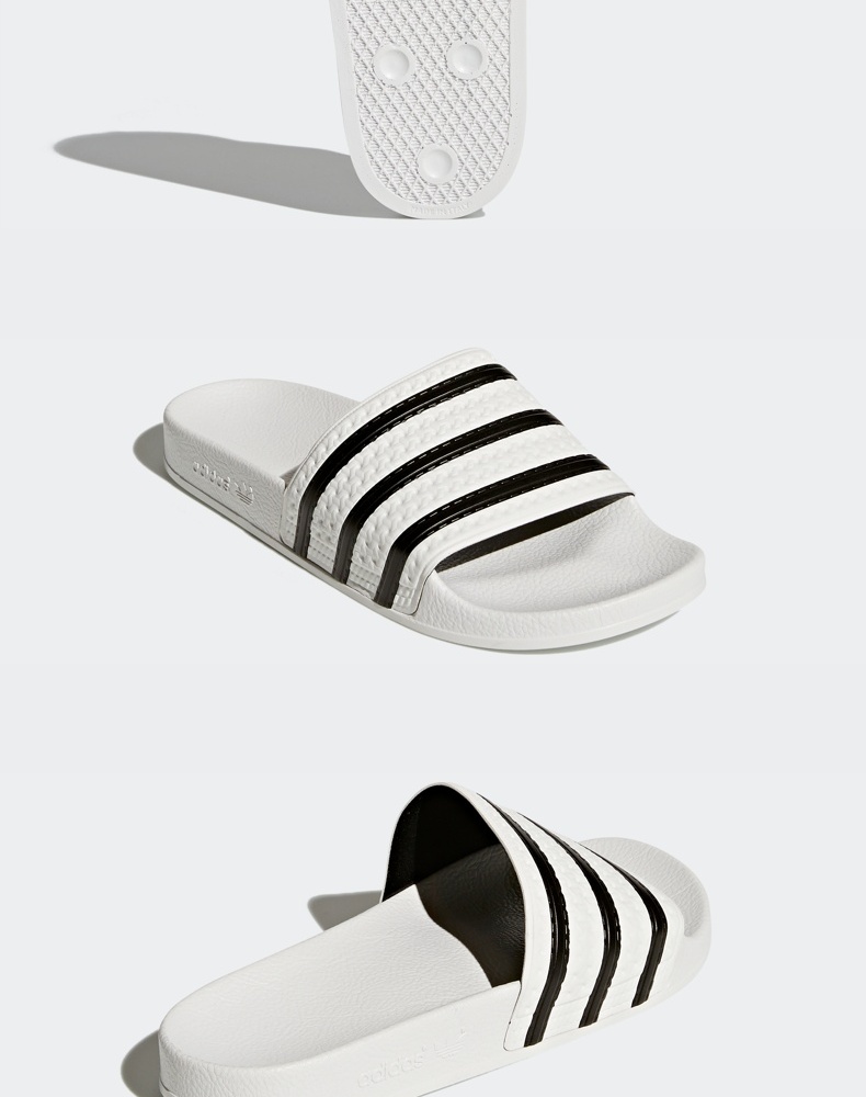 adidas阿迪达斯官网三叶草adilette男女夏季运动凉鞋拖鞋280648 白/黑