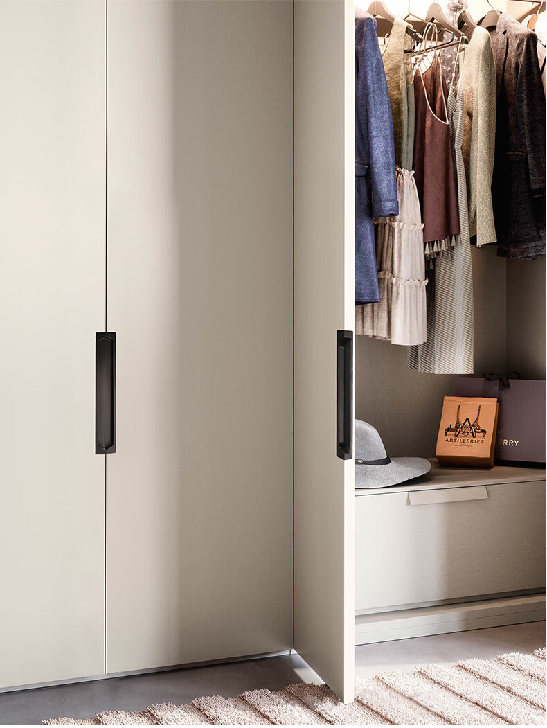 内嵌式挖槽暗藏移门拉手衣柜柜门橱柜抽屉隐形谷仓门黑色暗扣手 黑色