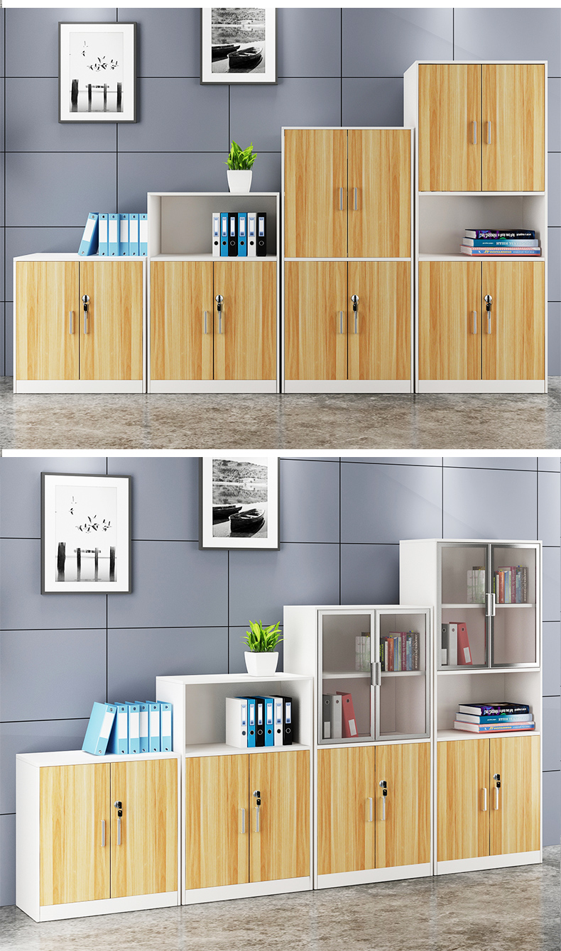 免费发票办公家具文件柜矮柜木质储物柜办公室资料柜茶水柜带锁五层