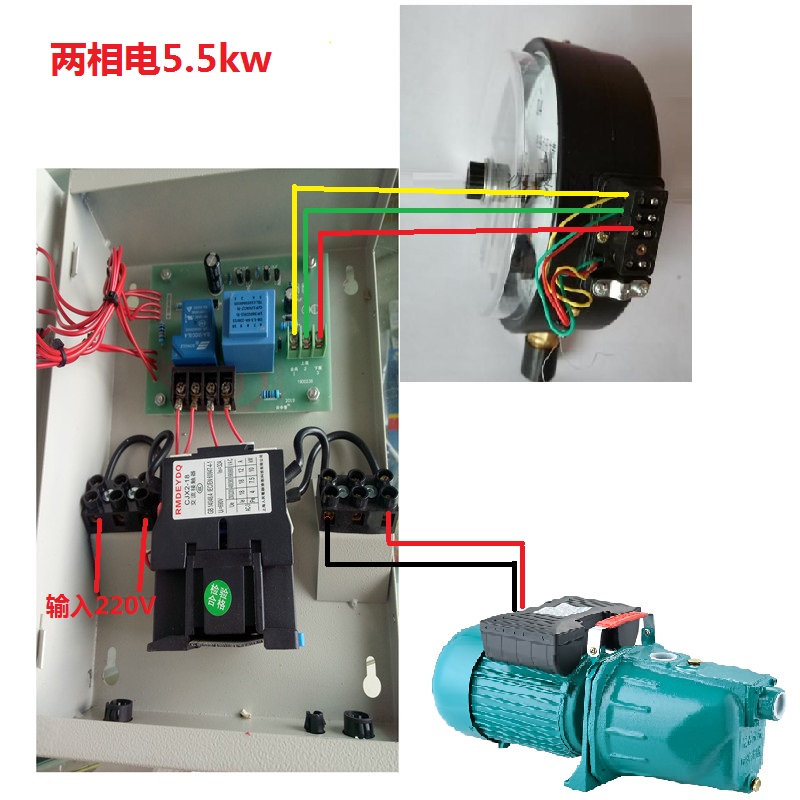 三相380v220v水泵微電腦自動供水控制器工用無塔壓力罐啟動停 電接點