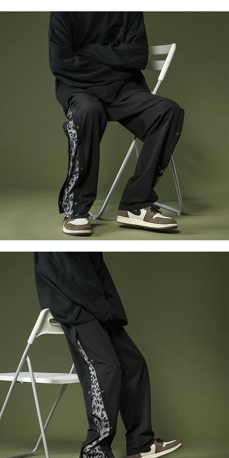 设计感裤子男韩版潮流秋季拖地长裤宽松潮牌ins港风直筒休闲男裤【12