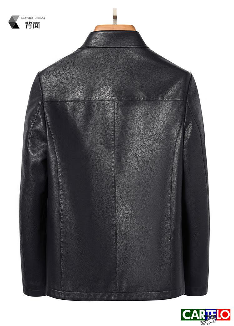 卡帝乐鳄鱼【高端进口】鹿皮皮衣男真皮海宁头层鹿皮夹克短款翻领修身
