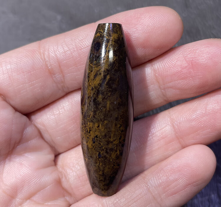 【现货速发】蒙天珠石 蒙天珠 九眼石页岩 勒子桶珠 项坠 吊坠 60号