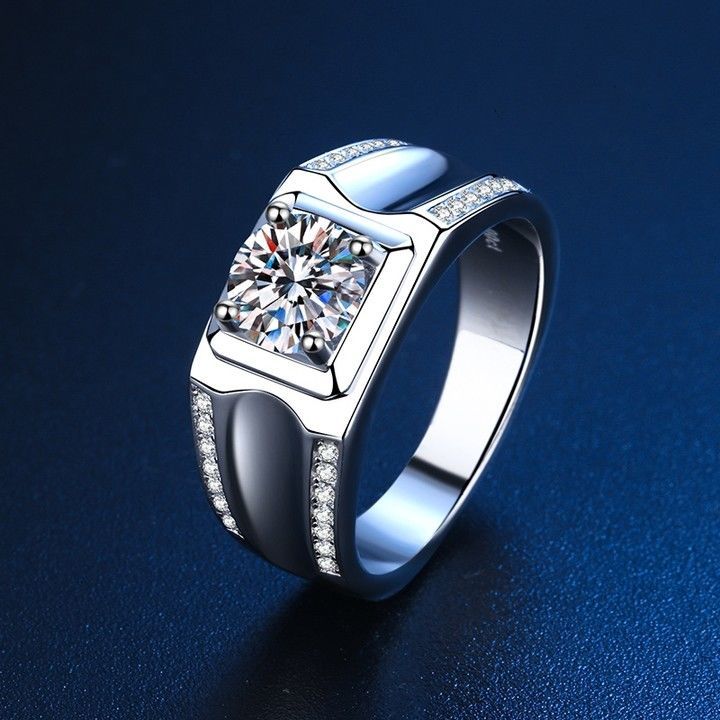 dr钻戒一生定制莫桑石男戒男士钻戒个性霸气男潮情人礼物 i款男戒(1