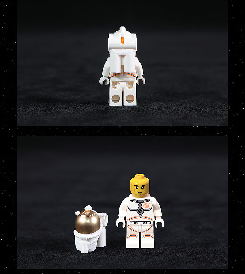 bgtqz第三方抽抽乐超稀有素色太空宇航员人仔展示盒积木拼装小人 英雄