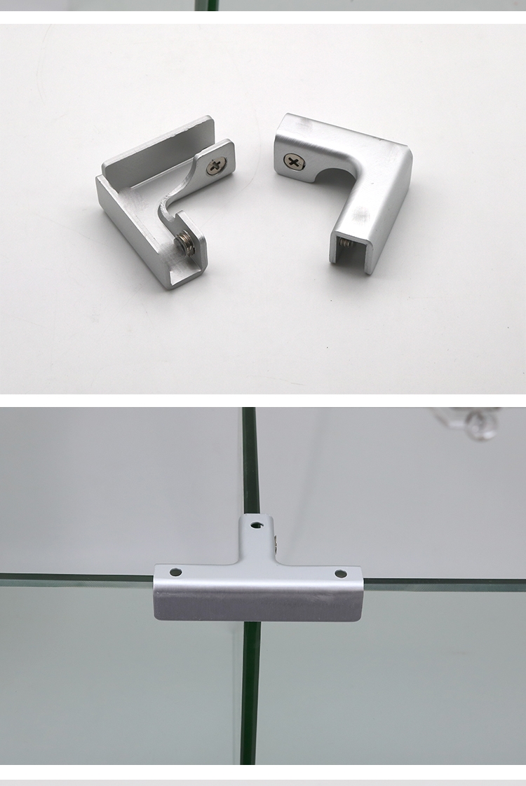 鱼缸口加固玻璃夹瓷砖固定夹子玻璃柜架玻璃组合连接件铝夹812mmt型