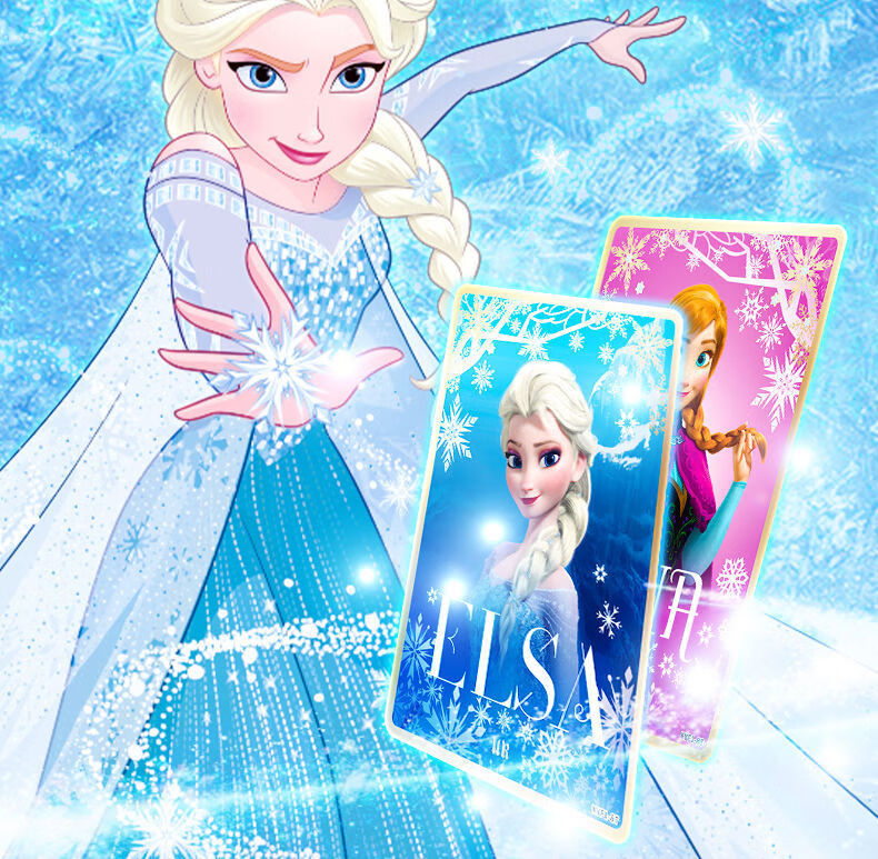 迪士尼公主冰雪奇缘卡片爱莎公主透明卡女孩卡全套卡牌卡册收藏册加卡